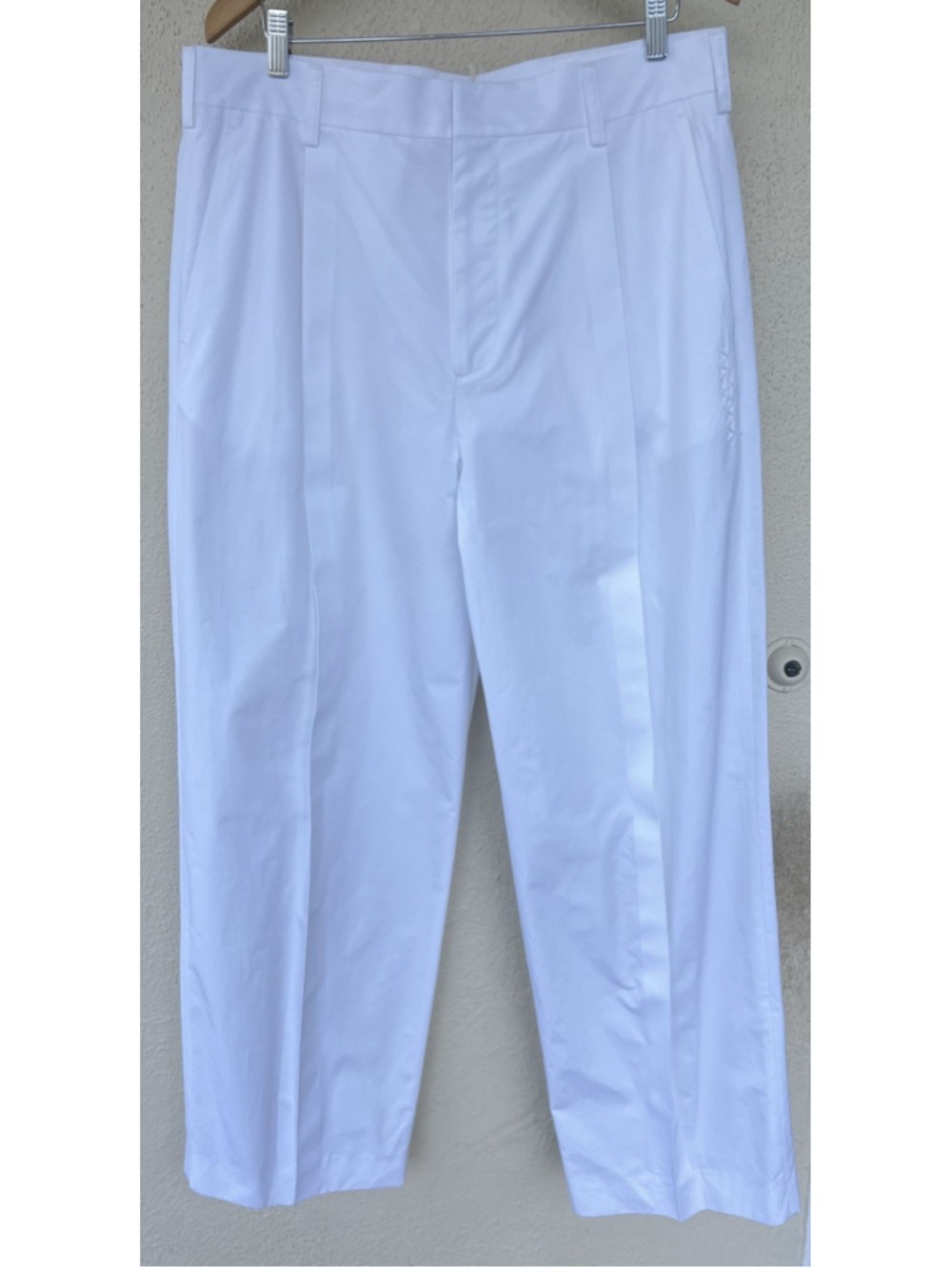 Marni Compact Organic Cotton Poplin Tapered Wide Leg Trousers Pants IT 52 US 36 - Picture 5 of 14